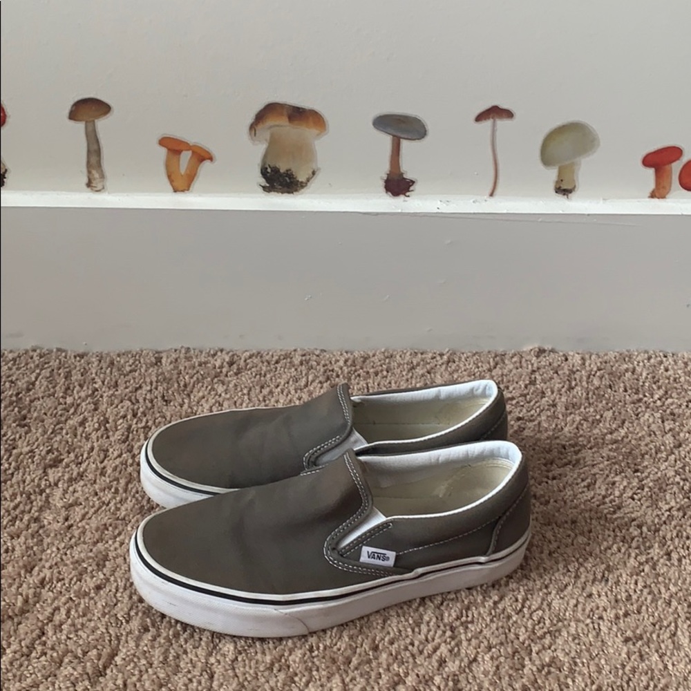 Gray slip on vans